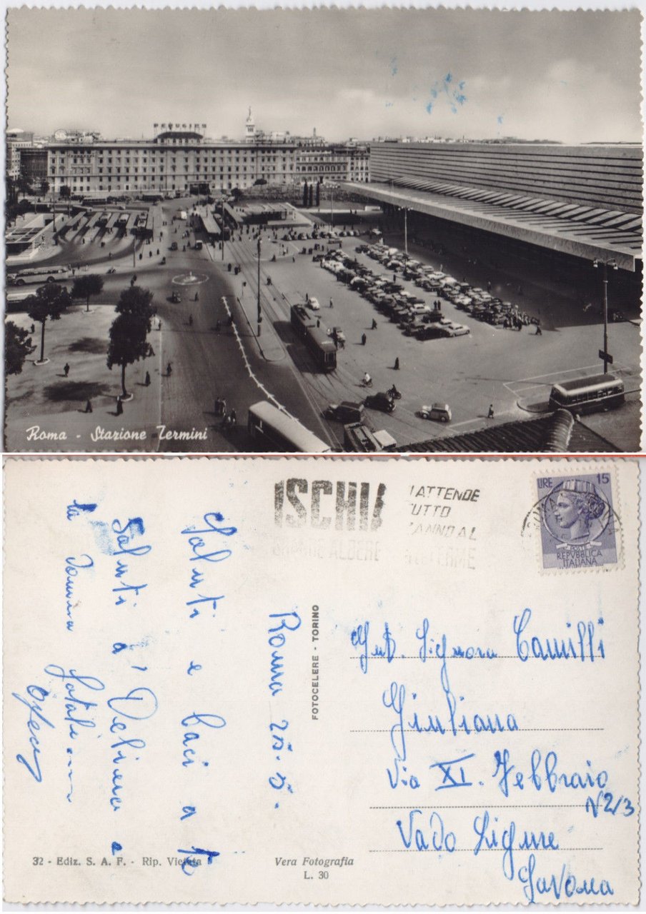 Cartolina - Roma. Stazione Termini