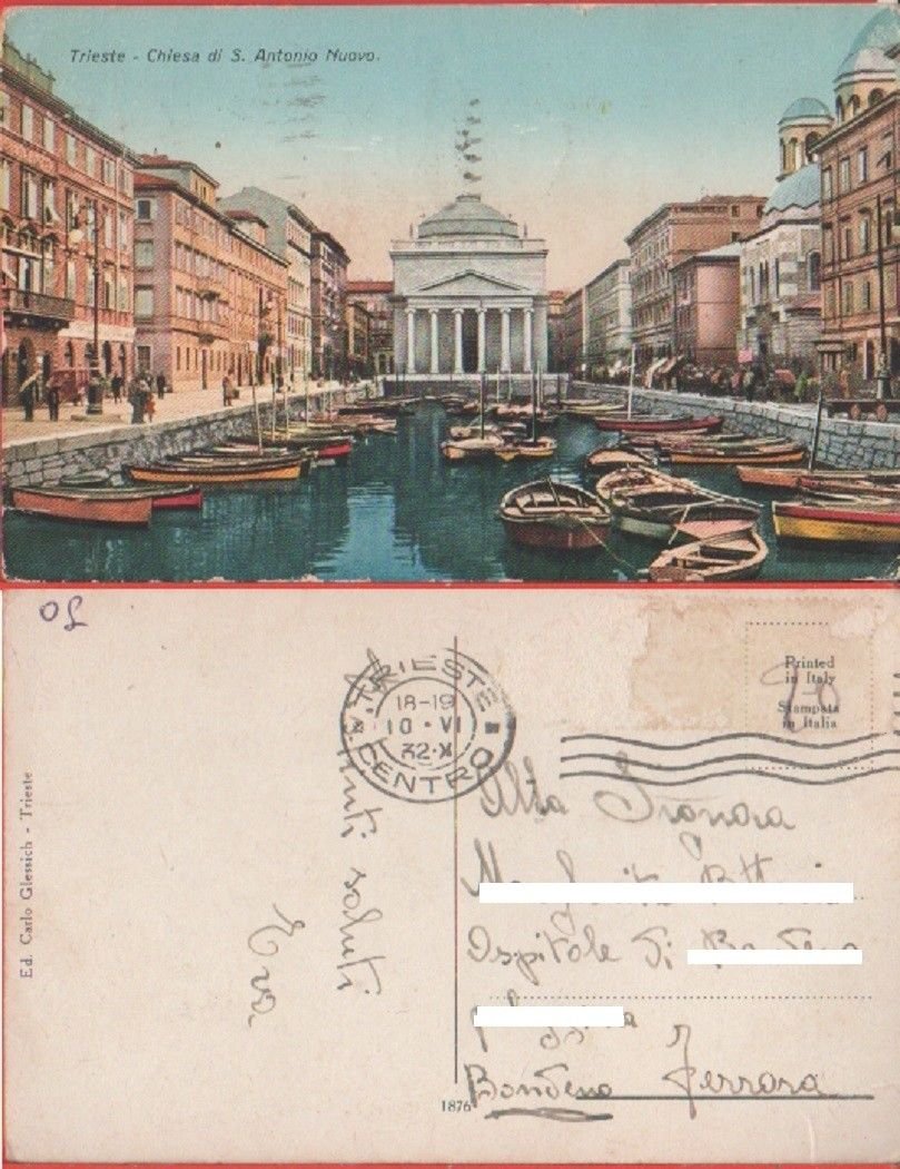 Cartolina - Trieste. Chiesa di S. Antonio Nuovo. Viaggiata 1932, …