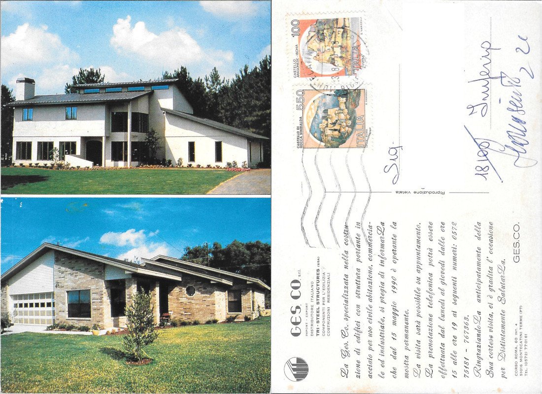Cartolina pubblicitaria Ges.Co. - Viaggiata 1990