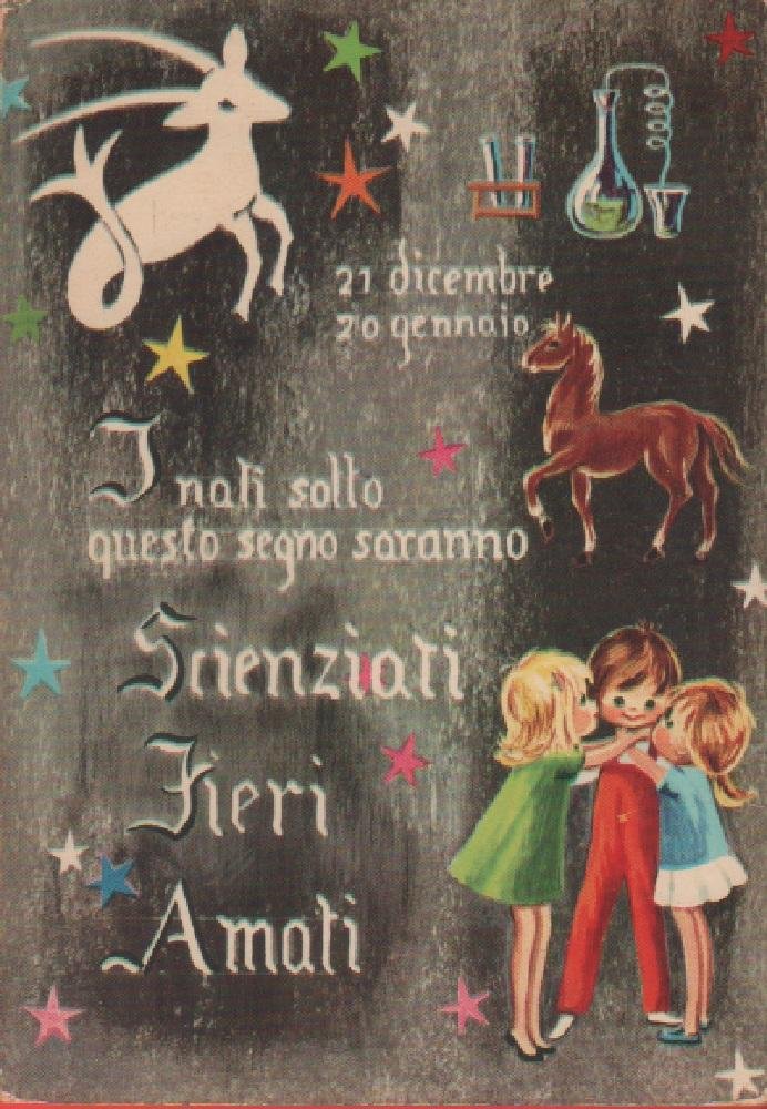 Cartolina segno zodiacale. Capricorno. Non viaggiata, originale