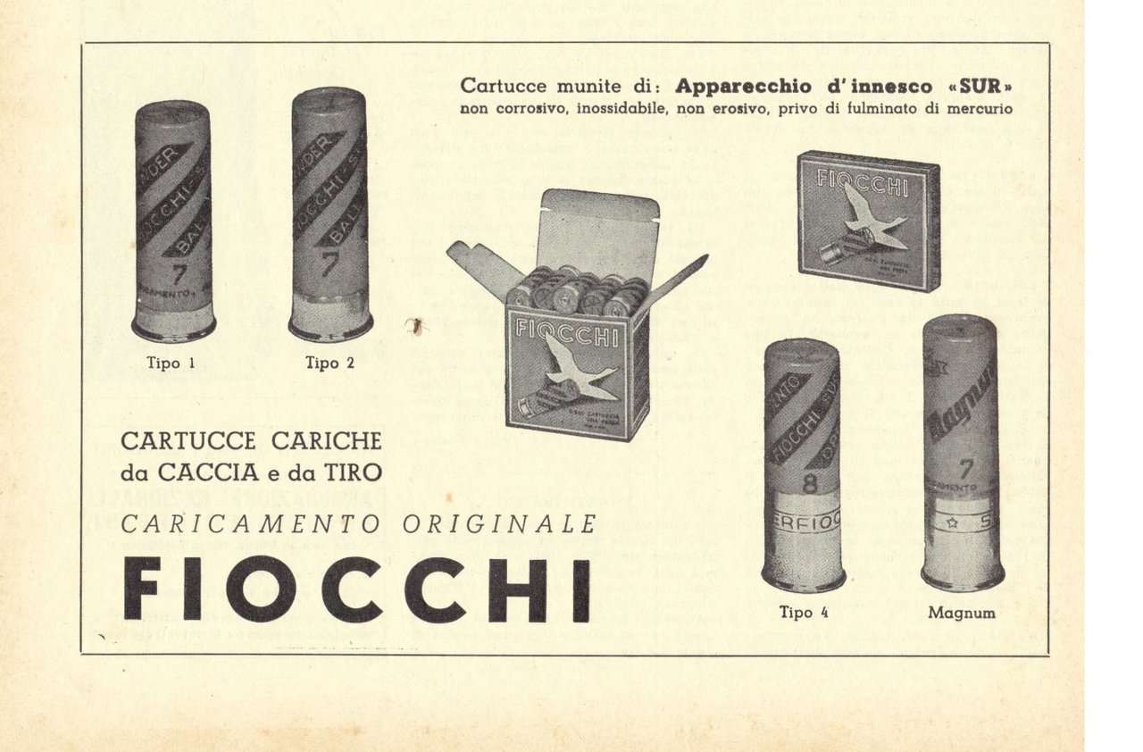 Cartucce Fiocchi. Advertising 1962