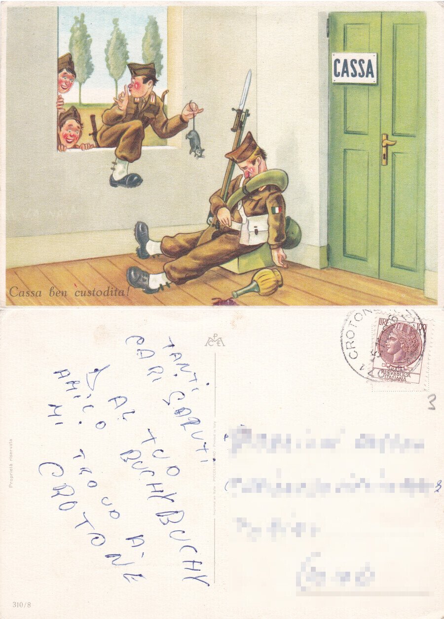 Casa ben custodita! (naja). Viaggiata 1976