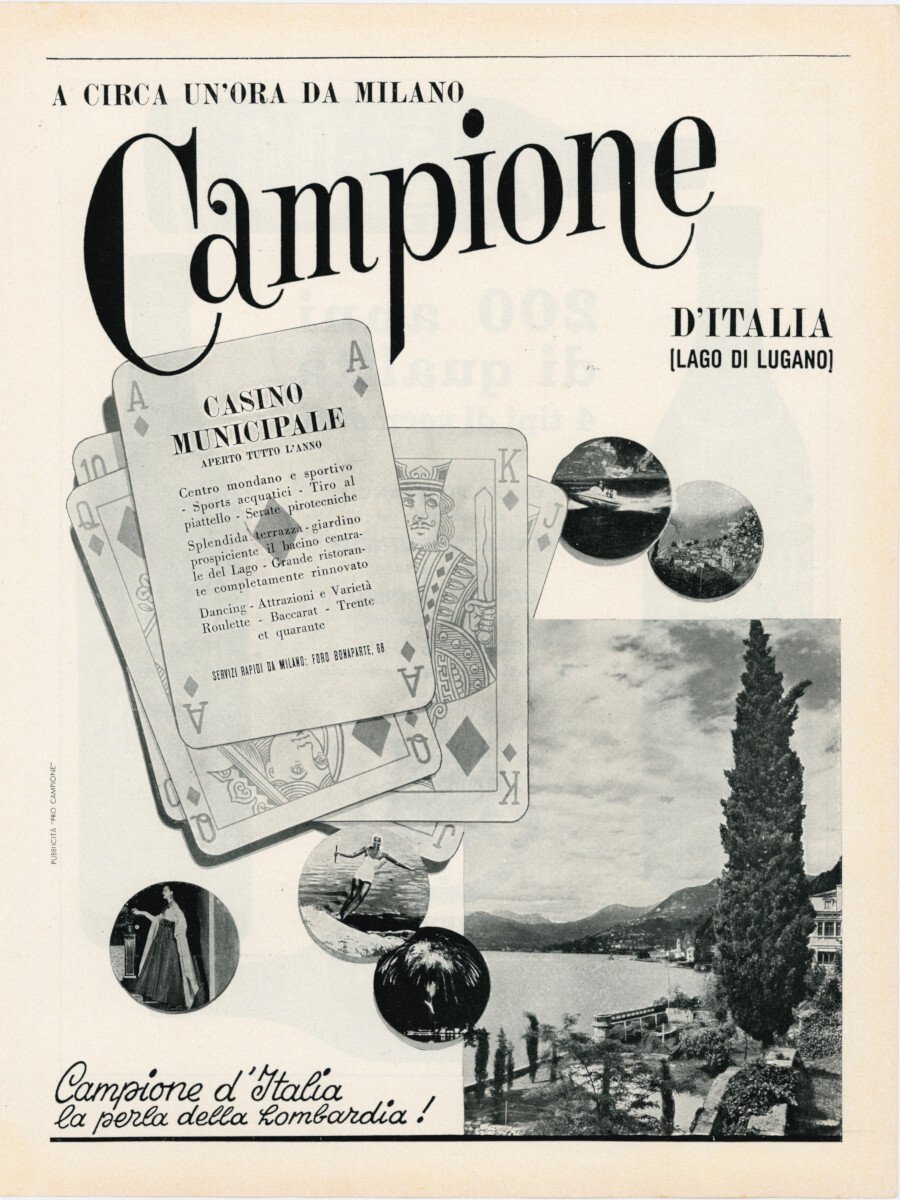 Casinò Campione d'Italia / Cinzano 200 anni di qualità. Advertising …