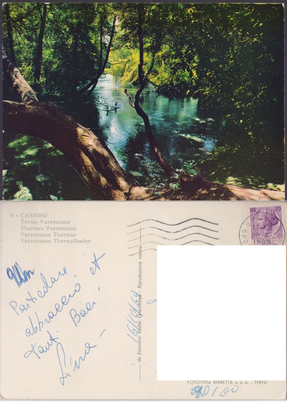 Cassino (FR). Terme Varronaine. Viaggiata 1969
