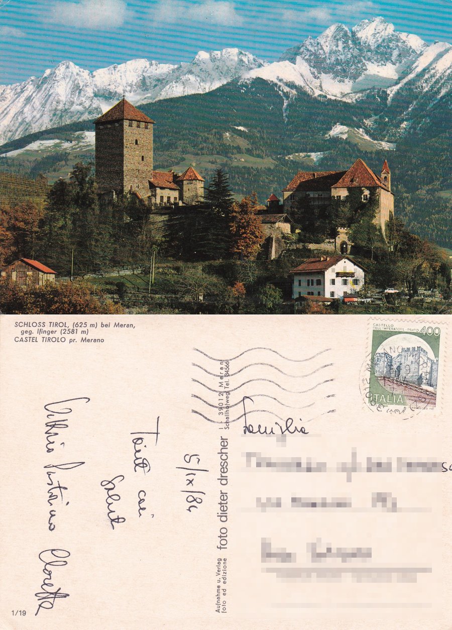 Castel Tirolo (Merano). Viaggiata 1984 | Immagine principale