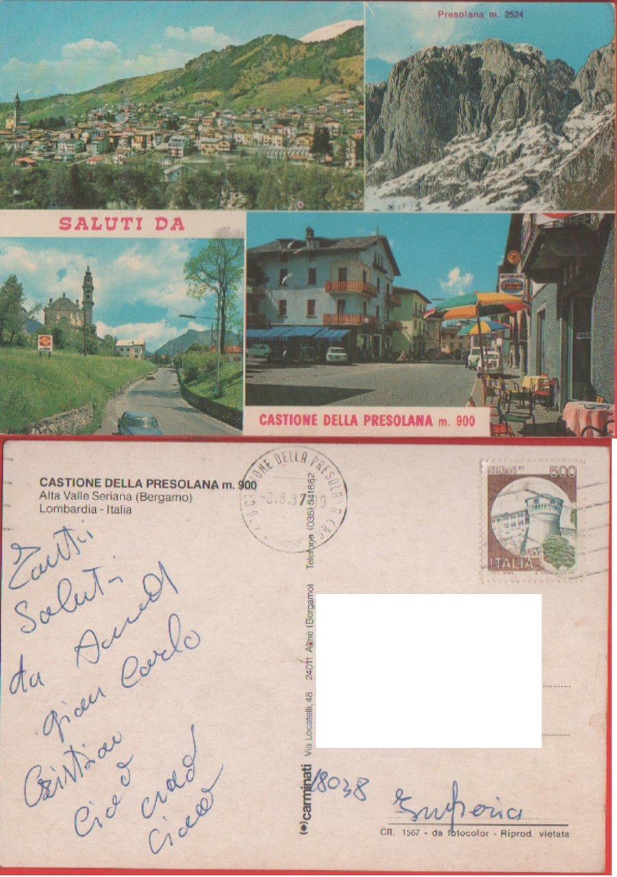 Castione della Presolana. Alta Valle Seriana. Lombardia. Viaggiata 1987