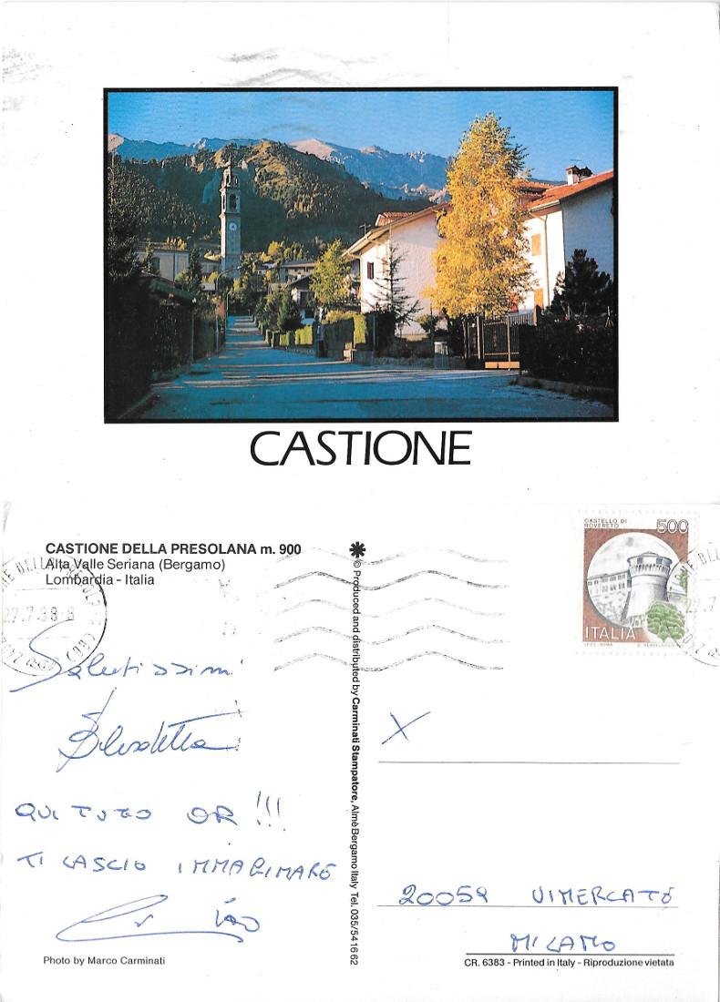 Castione della Presolana (BG). Viaggiata 1988