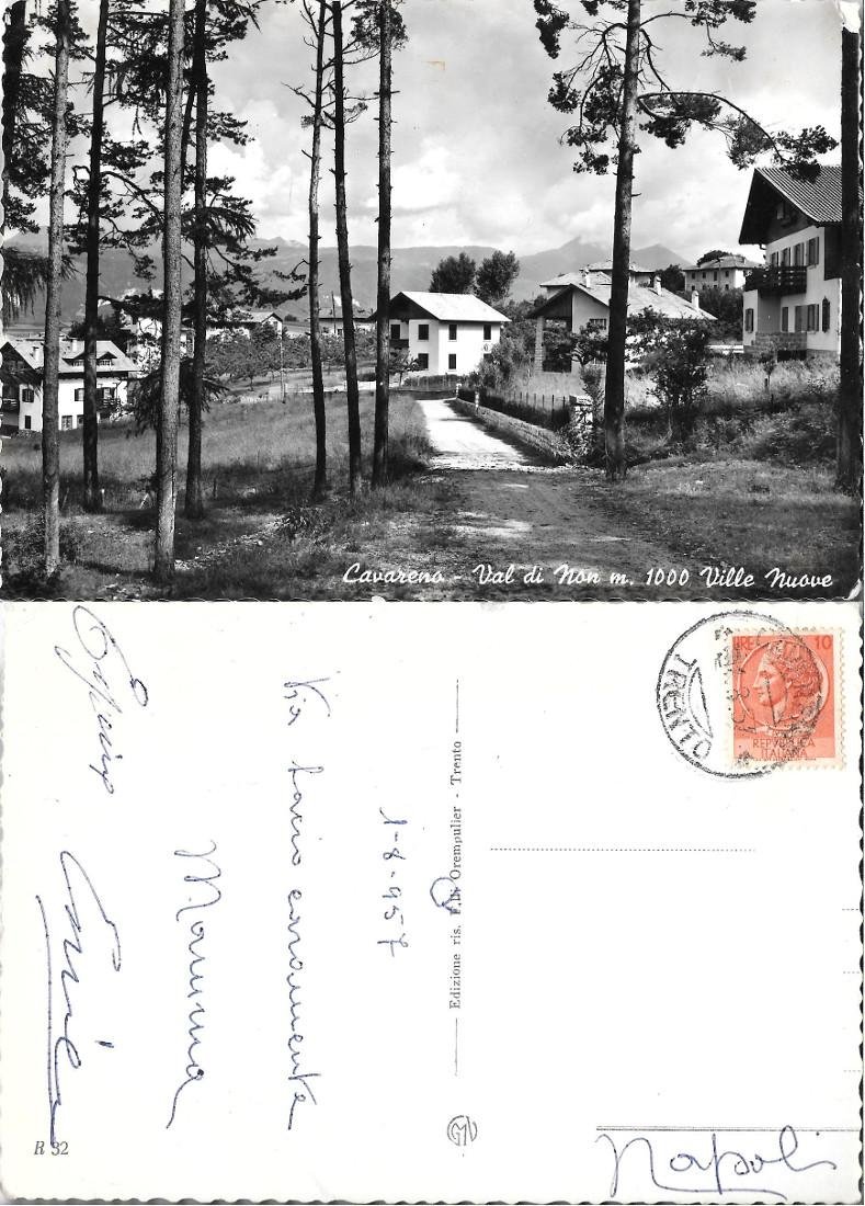 Cavareno, Val di Non. Ville Nuove. Viaggiata 1957