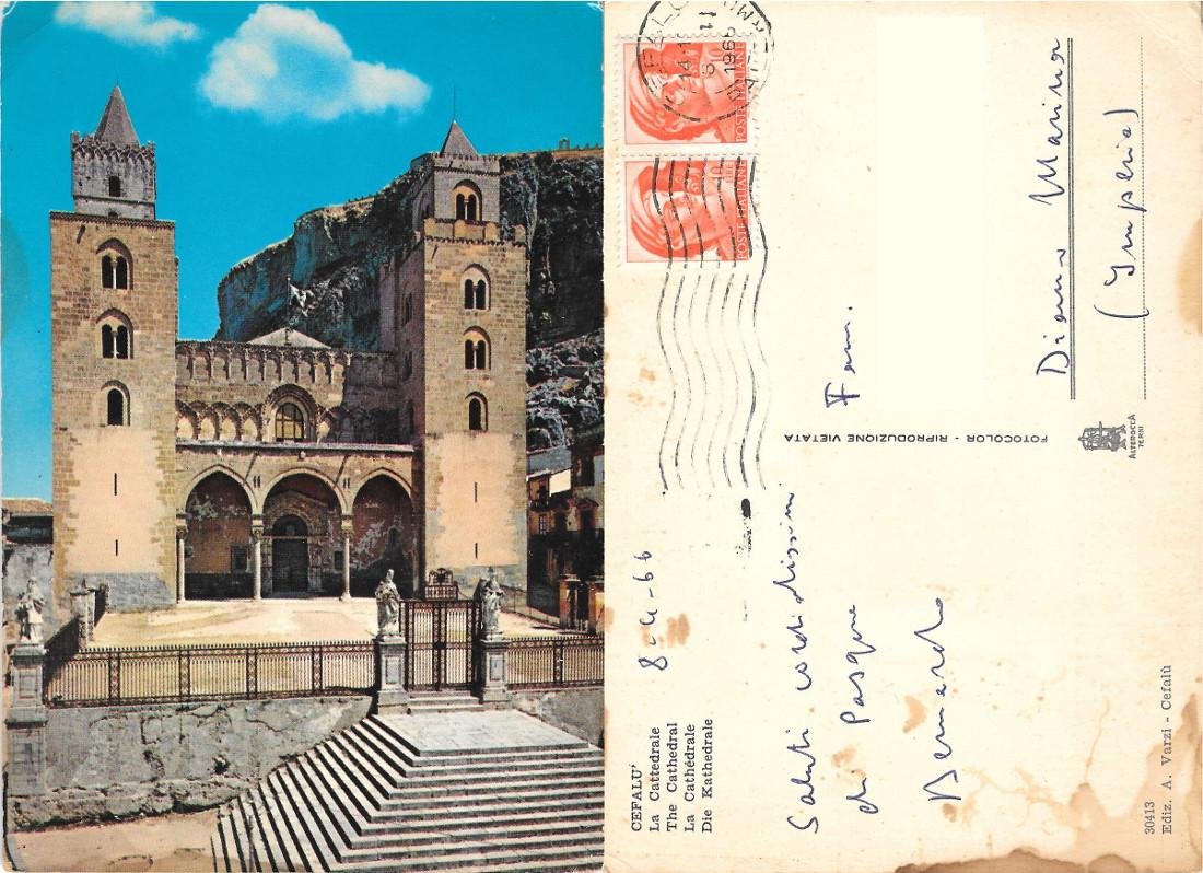 Cefalù. La Cattedrale. Viaggiata 1966