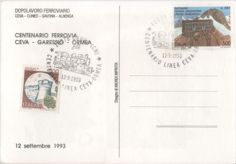 Centenario linea Ceva-Ormea. 1993