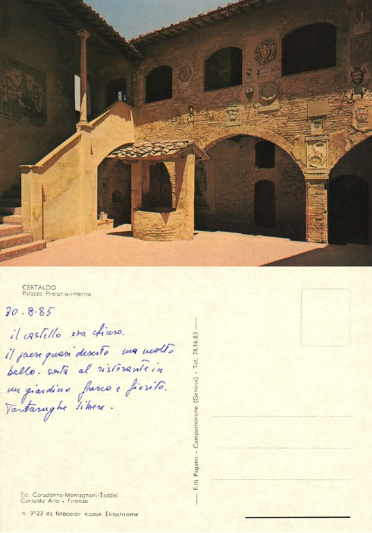 Certaldo (FI). Palazzo pretorio, interno. Non viaggiata