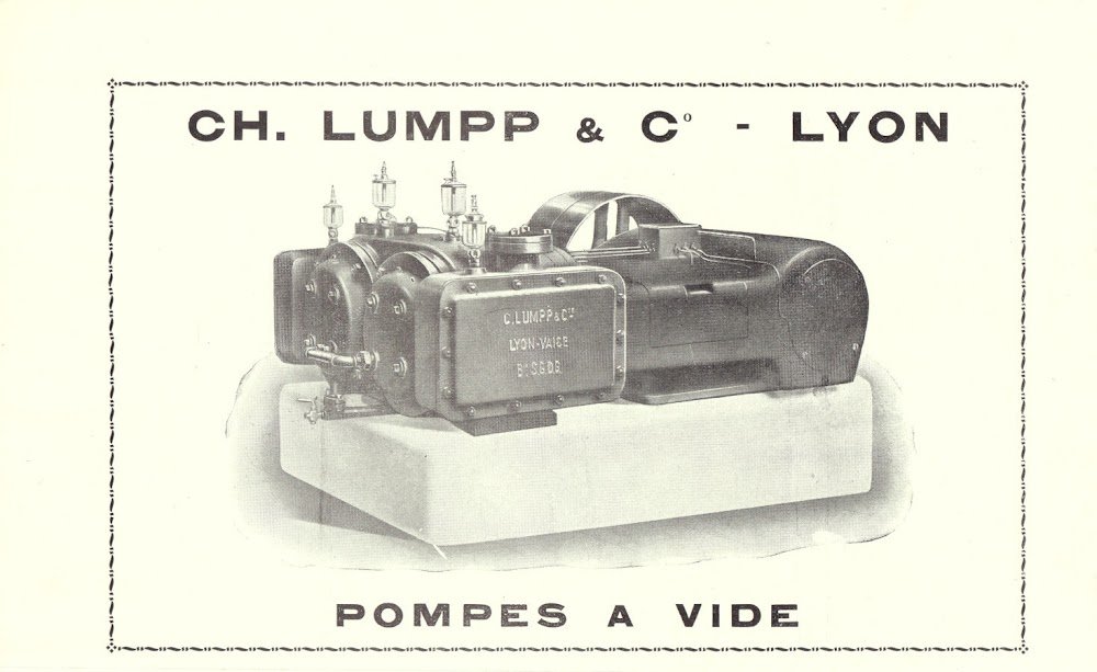 Ch. Lumpp &amp; C. Lyon. Pompes a vide. Advertising 1940