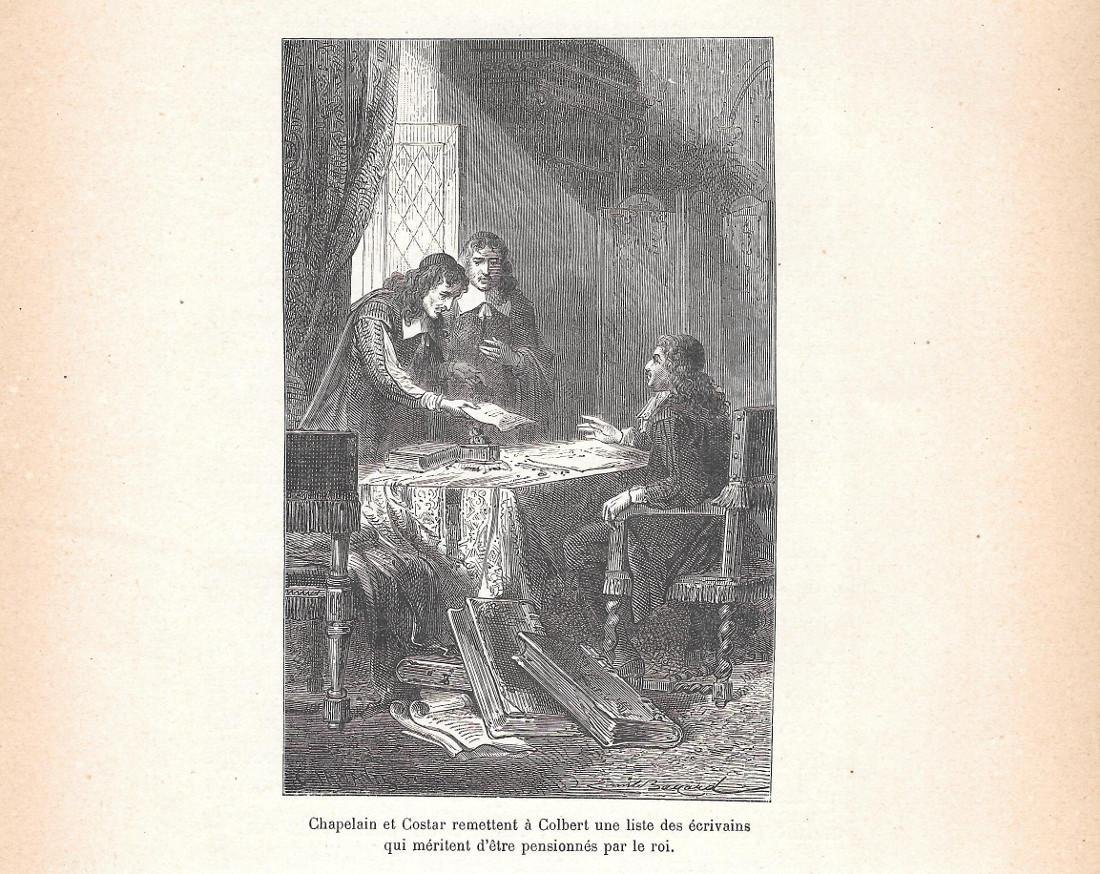 Chapelain et Costar remettent a Colbert une liste des ecrivains... …