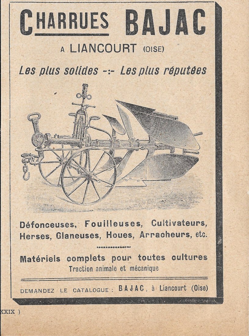 Charrues Bajac - Advertising 1924