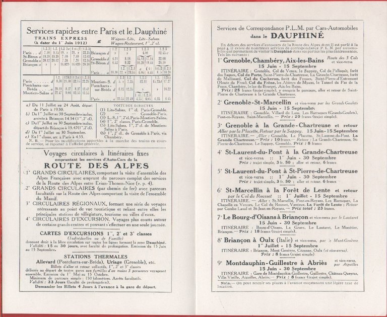 Chemin de Fer Paris Lyon-Mediterranne. La Route du Frou Dauphiné. …