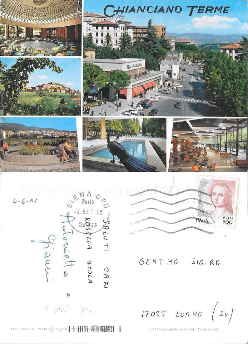 Chianciano Terme. Vedutine. Viaggiata 2001