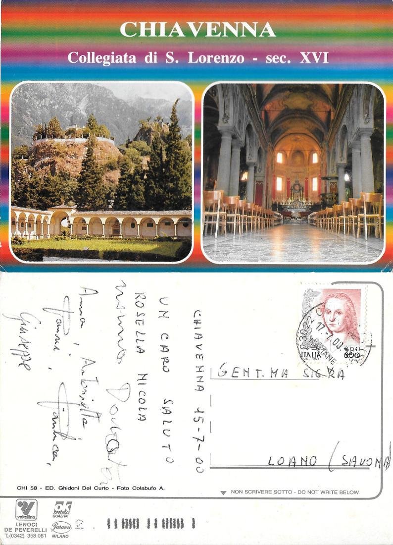 Chiavenna. Collegiata di S. Lorenzo. Viaggiata 2000