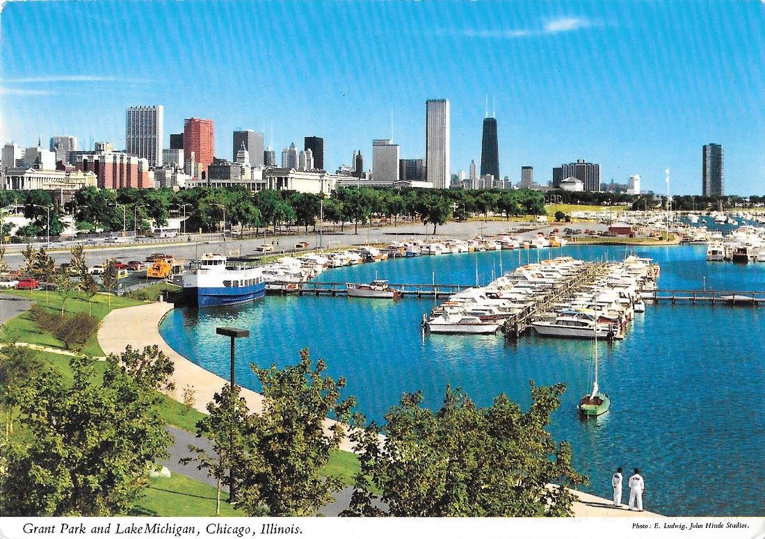 Chicago. Grand Park and Lake Michigan Non viaggiata