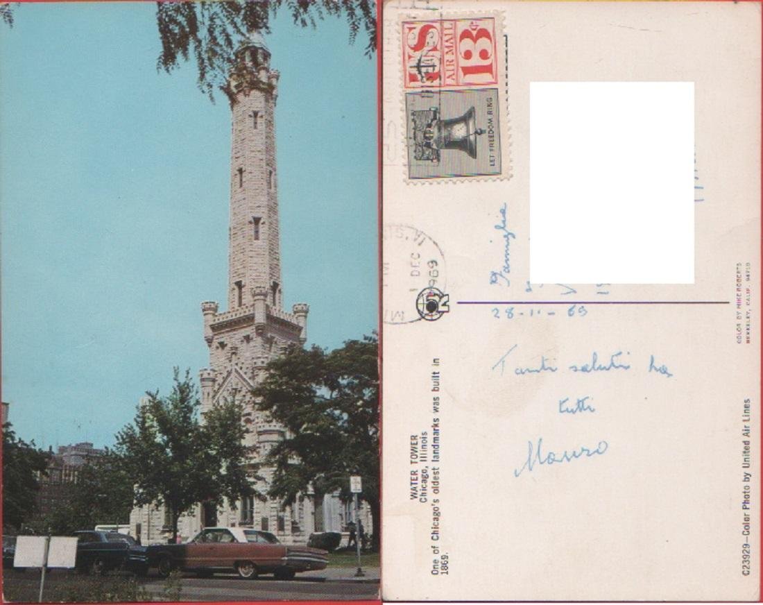Chicago (USA). Water Tower. Viaggiata 1969