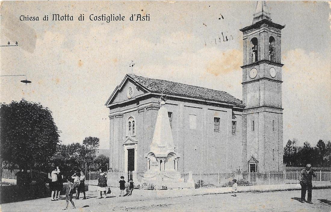 Chiesa di Motta di Costigliole d'Asti. Non viaggiata, originale, animata