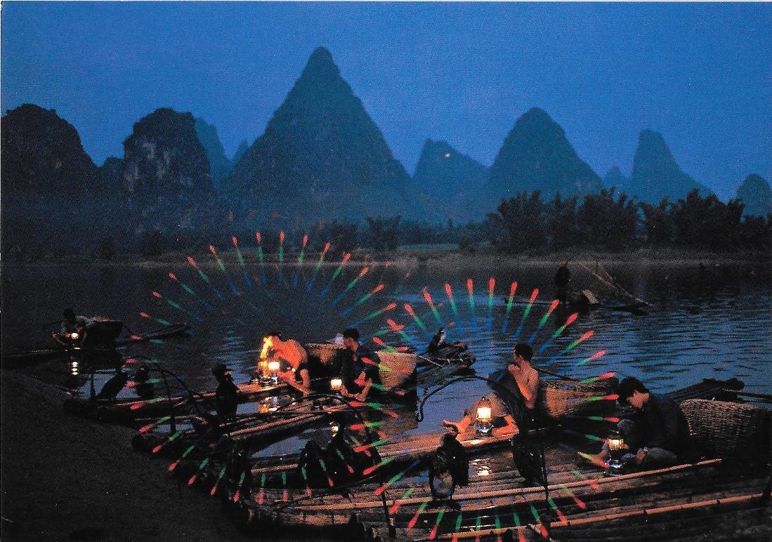 China. Guilin. Fishing at Yangshuo. Non viaggiata