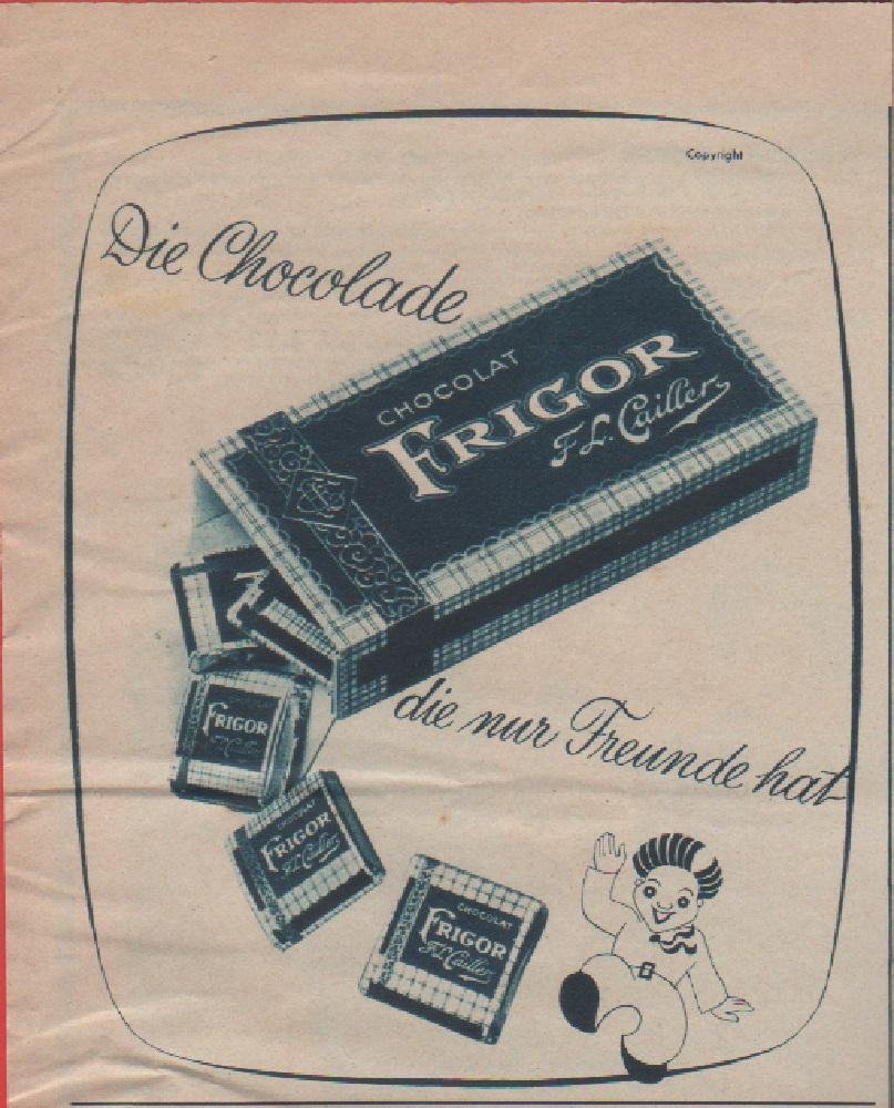 Chocolat Frigor. Pubblicità 1937
