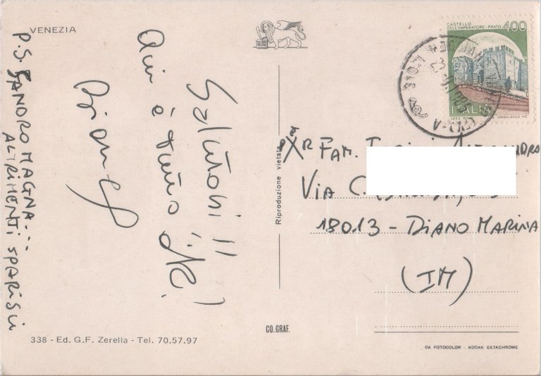Ciao da Venezia. Viaggiata 1985 | Immagine Gallery 2