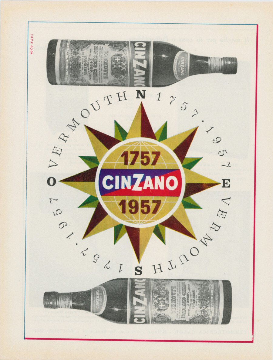 Cinzano 1757-1957. Advertising 1957