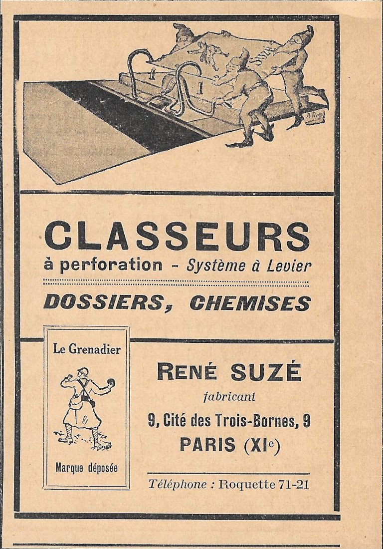 Classeurs dossiers chemises Renè Suzé - Advertising 1928