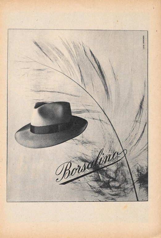 Cognac Sarti Riserva / Borsalino. Advertising 1947