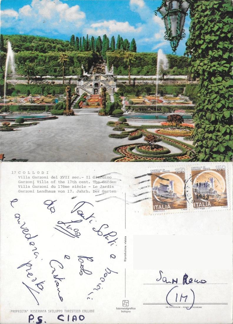 Collodi. Villa Garzoni. Il giardino. Viaggiata 1983