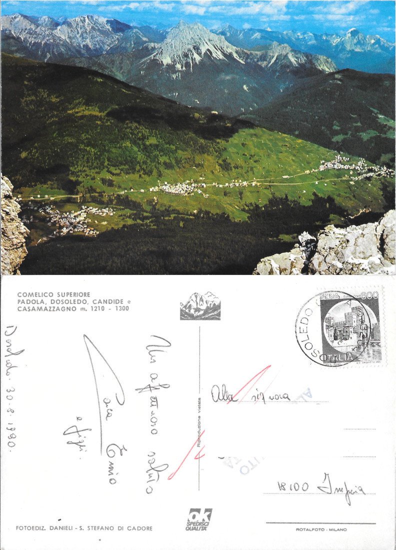 Comelico Superiore, Padola, Dosoledo, Candice e Casamazzagno - Viaggiata 1990