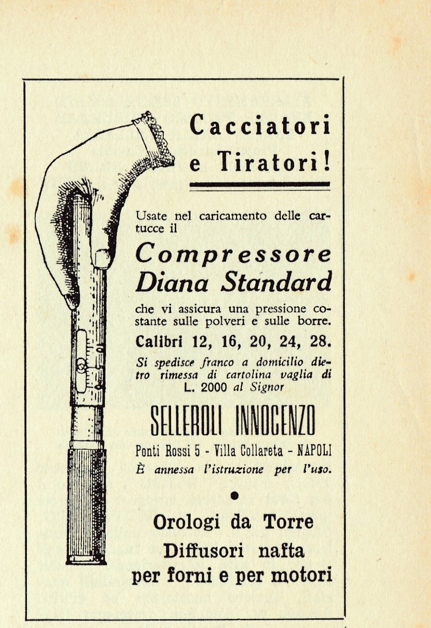 Compressore per cartucce Diana Standard. Advertising 1961