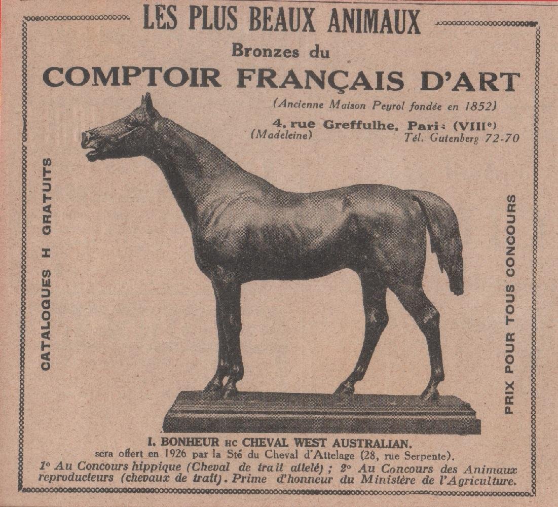 Comptoir francais d'art. Advertising 1926