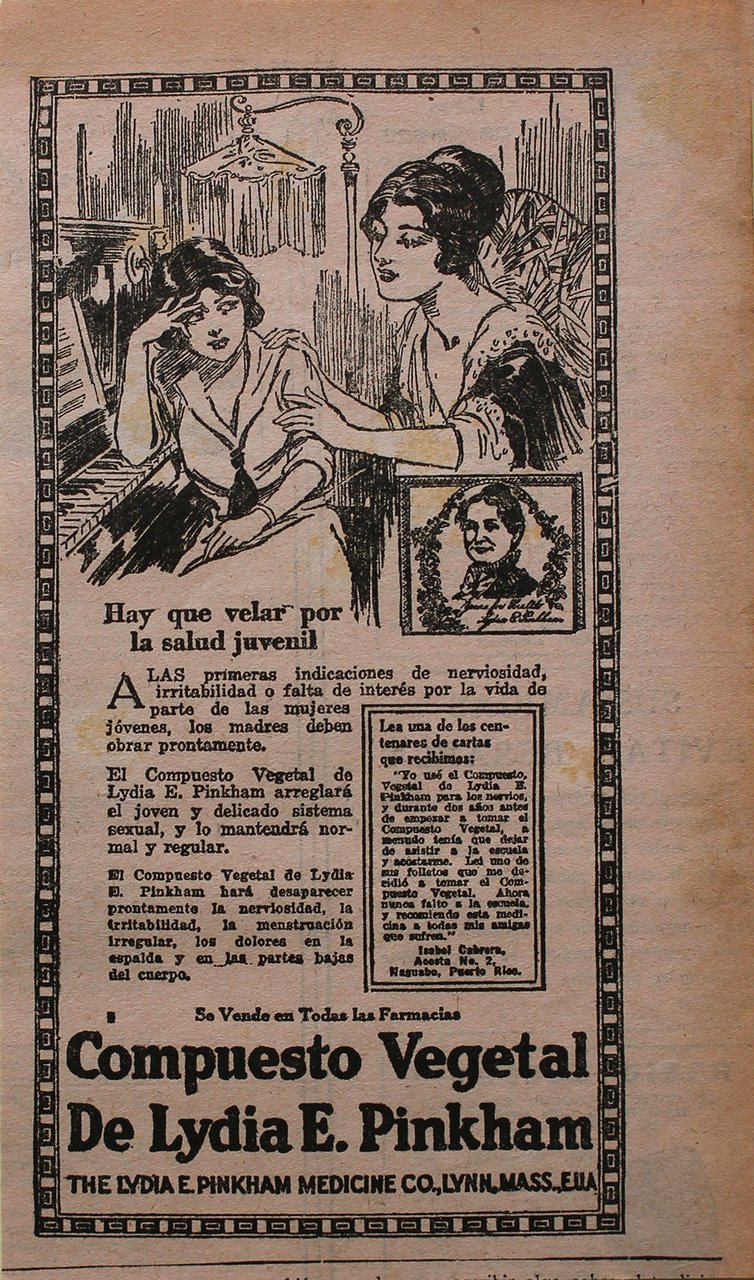 Compuesto vegetal de Lydia E. Pinkham - Advertising 1922