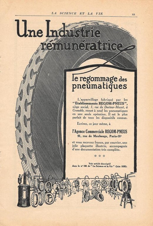 Condensateur variable Dèmulty. A. Bonnefort / Regommage de pneus. Pubblicita …