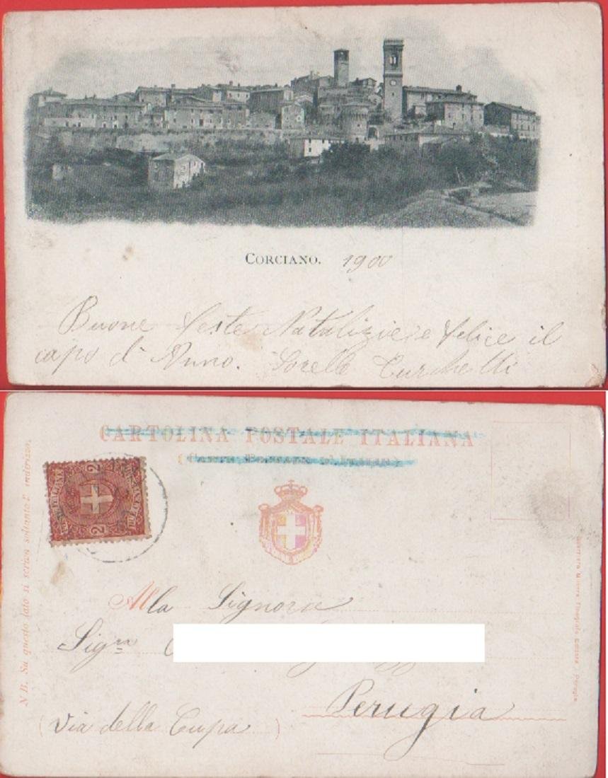 Corciano (PG). Viaggiata 1900