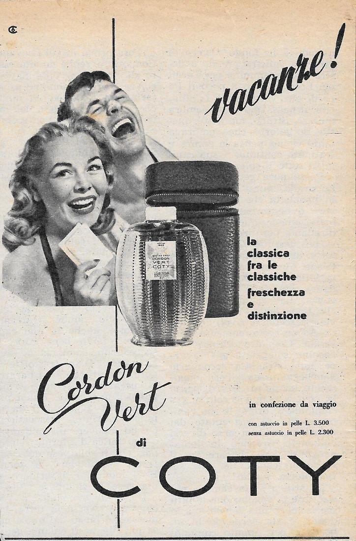 Cordon Vert di Coty. Advertising 1956