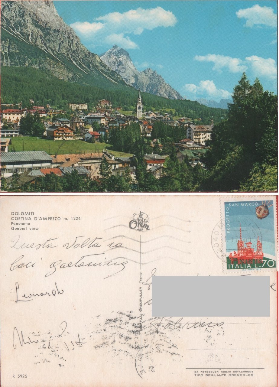 Cortina d'Ampezzo. Panorama. Viaggiata