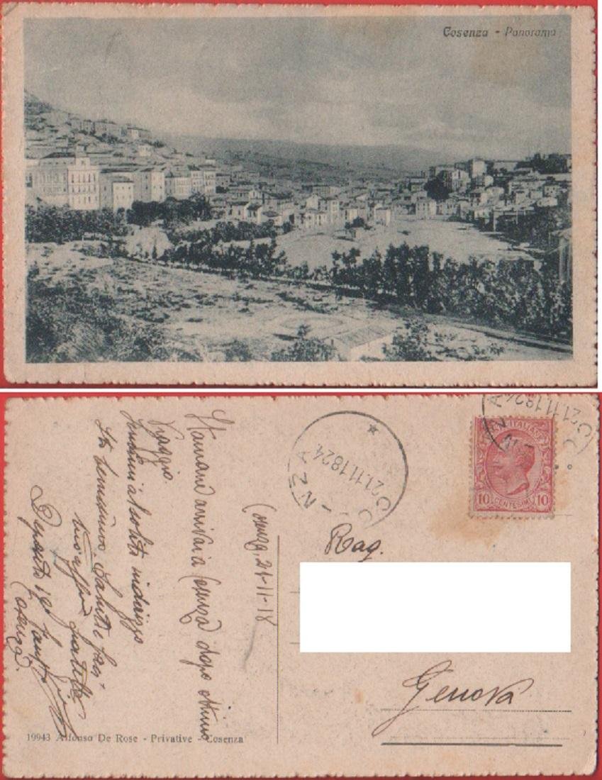 Cosenza. Panorama. Viaggiata 1918