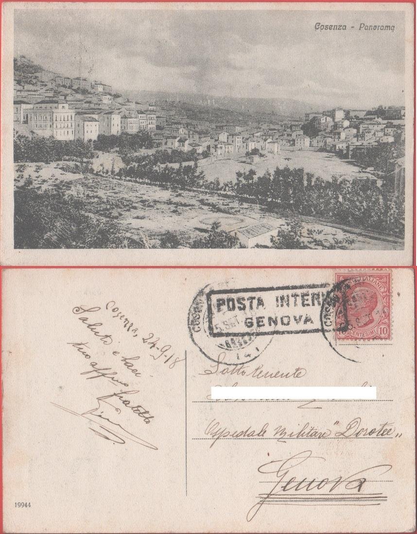 Cosenza . Panorama. Viaggiata 1918