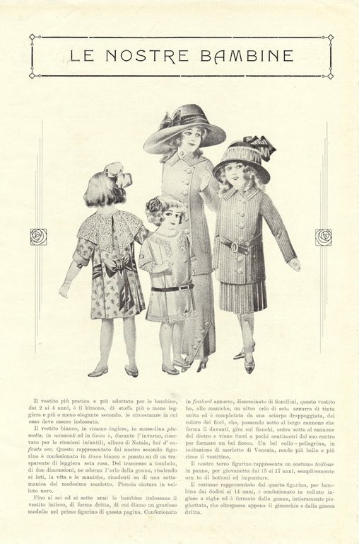 Costumi da maschera per bambini/Le nostre bambine. Immagine 1913.
