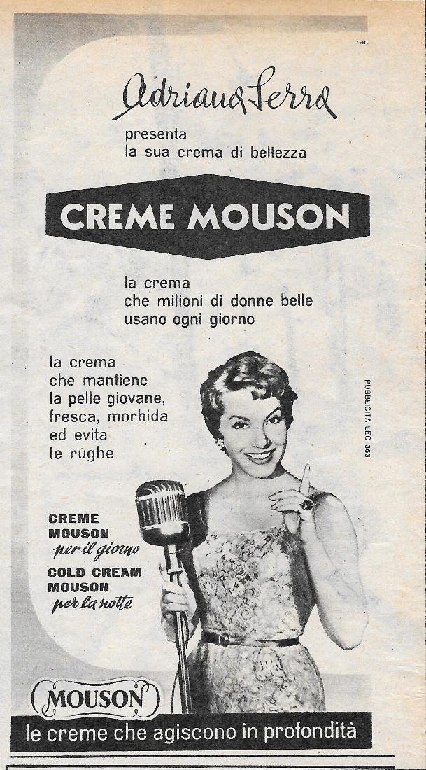 Creme Mouson. Advertising 1956