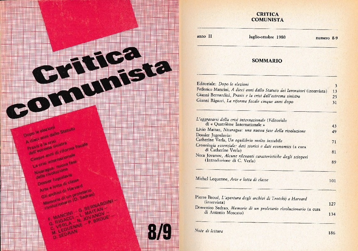 Critica comunista. N. 8/9, 1980 | Immagine principale