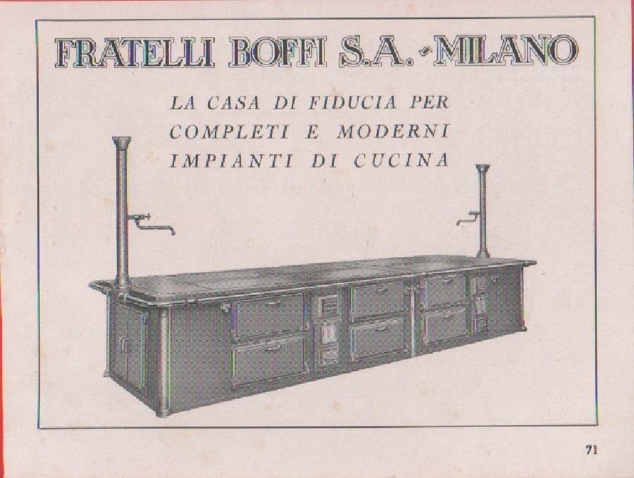 Cucine fratelli Boffi. Milano. Pubblicità 1939