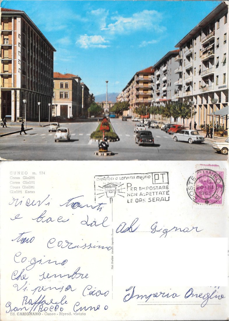 Cuneo. Corso Giolitti. Viaggiata 1965
