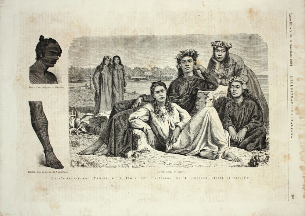 Dall'arcipelago Tahiti e le isola del Pacifico. Stampa 1876
