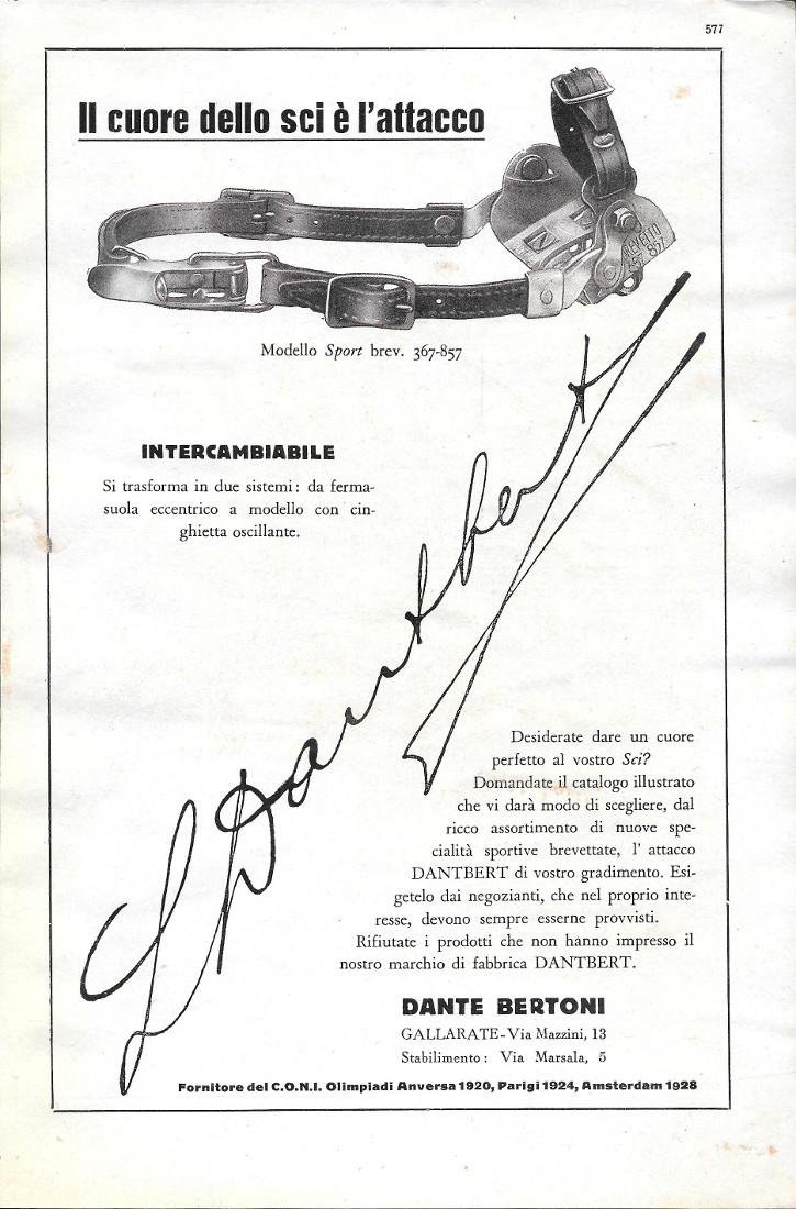 Dantbert. Il cuore dello sci è l'attacco. Ditta Dante Bertoni. … | Immagine principale