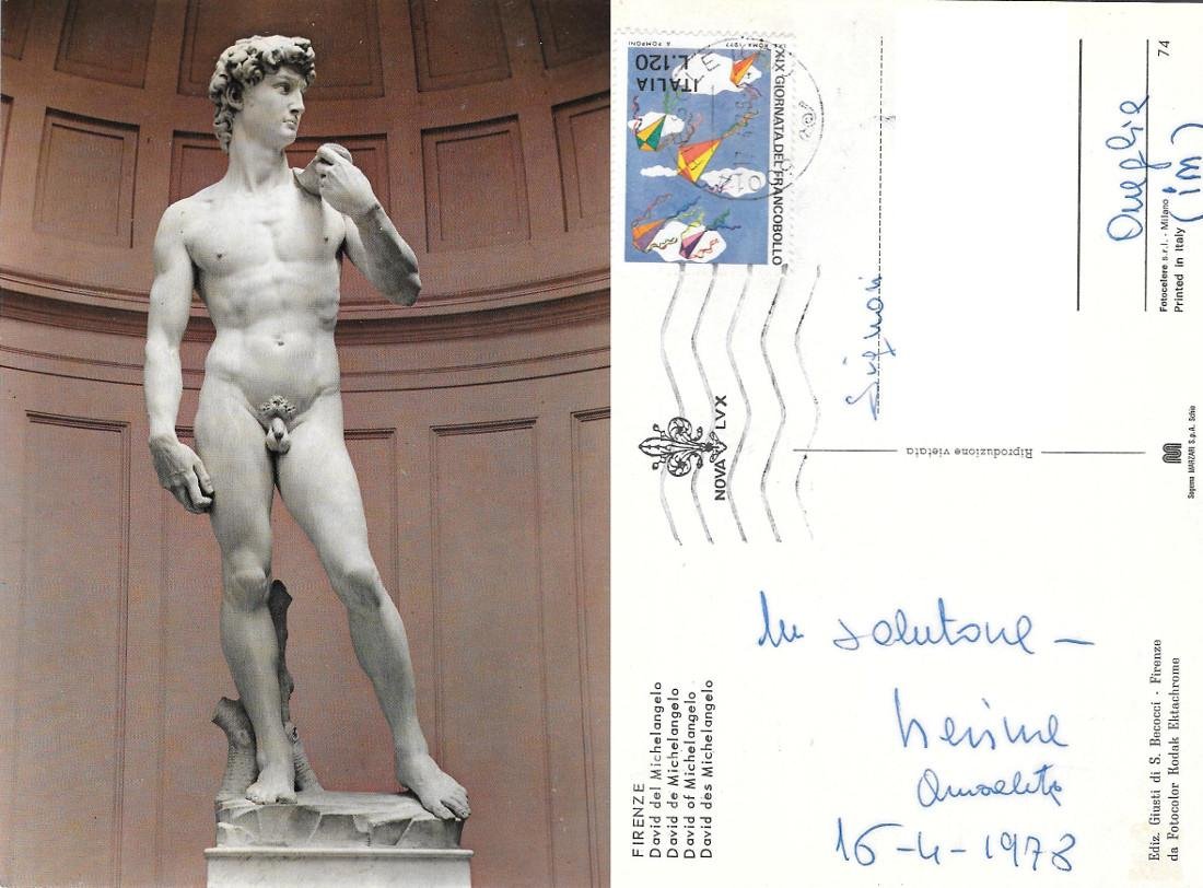 David (Michelangelo). Viaggiata 1978