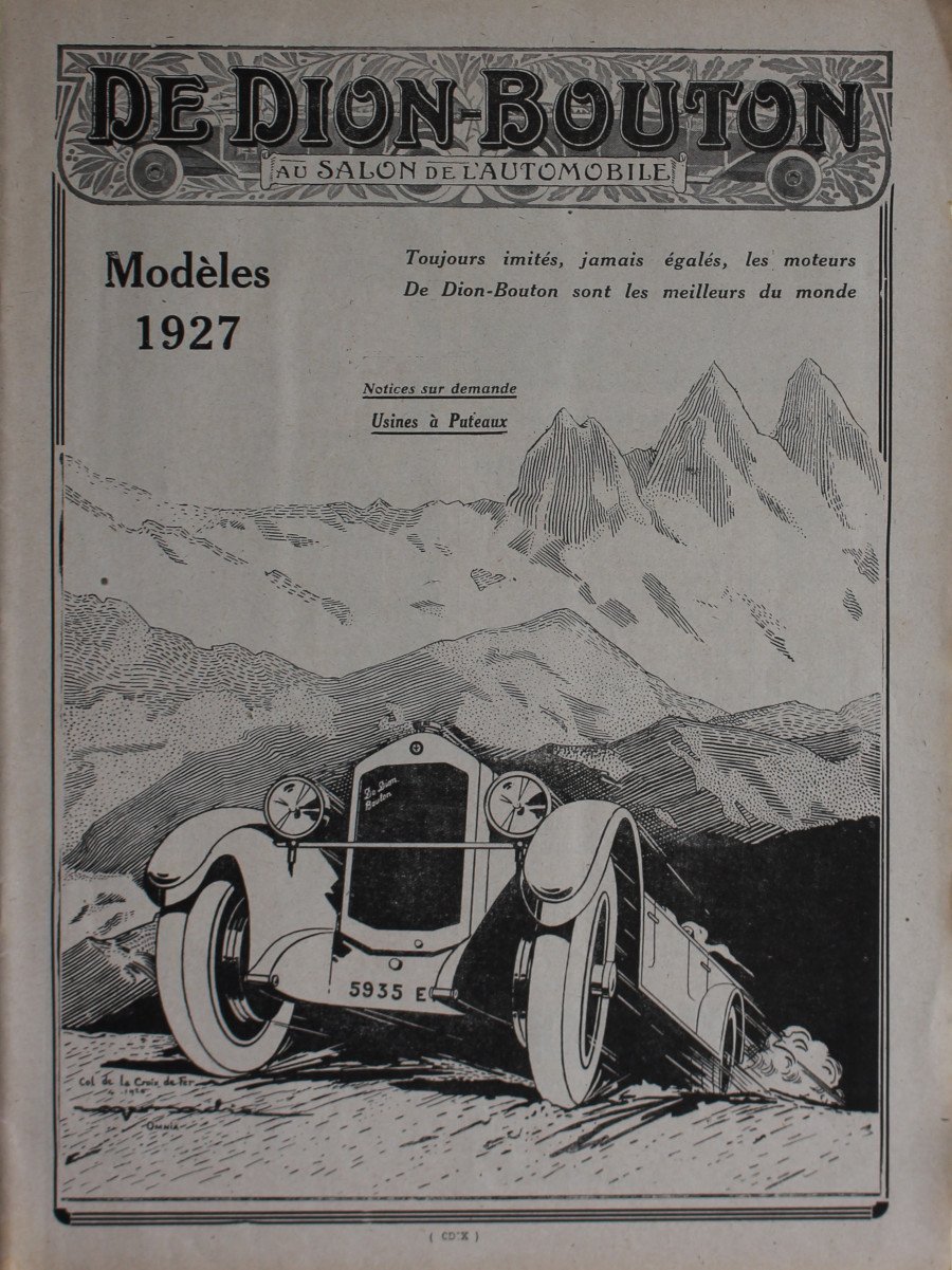 De Dion-Bouton modele 1927. Advertising 1926